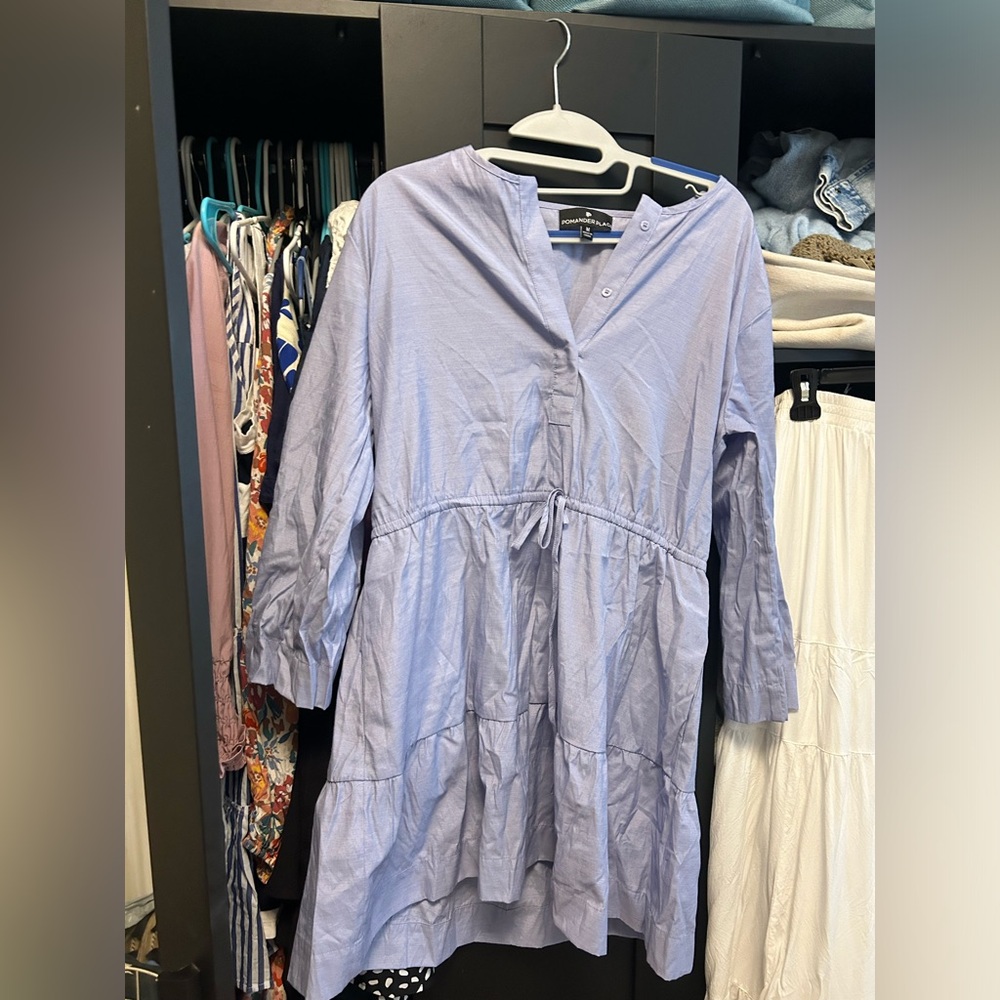 Pomander Place blue button down dress